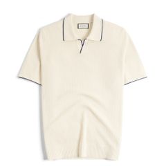 Áo Polo Dệt Kim By Cotton Visco Kem