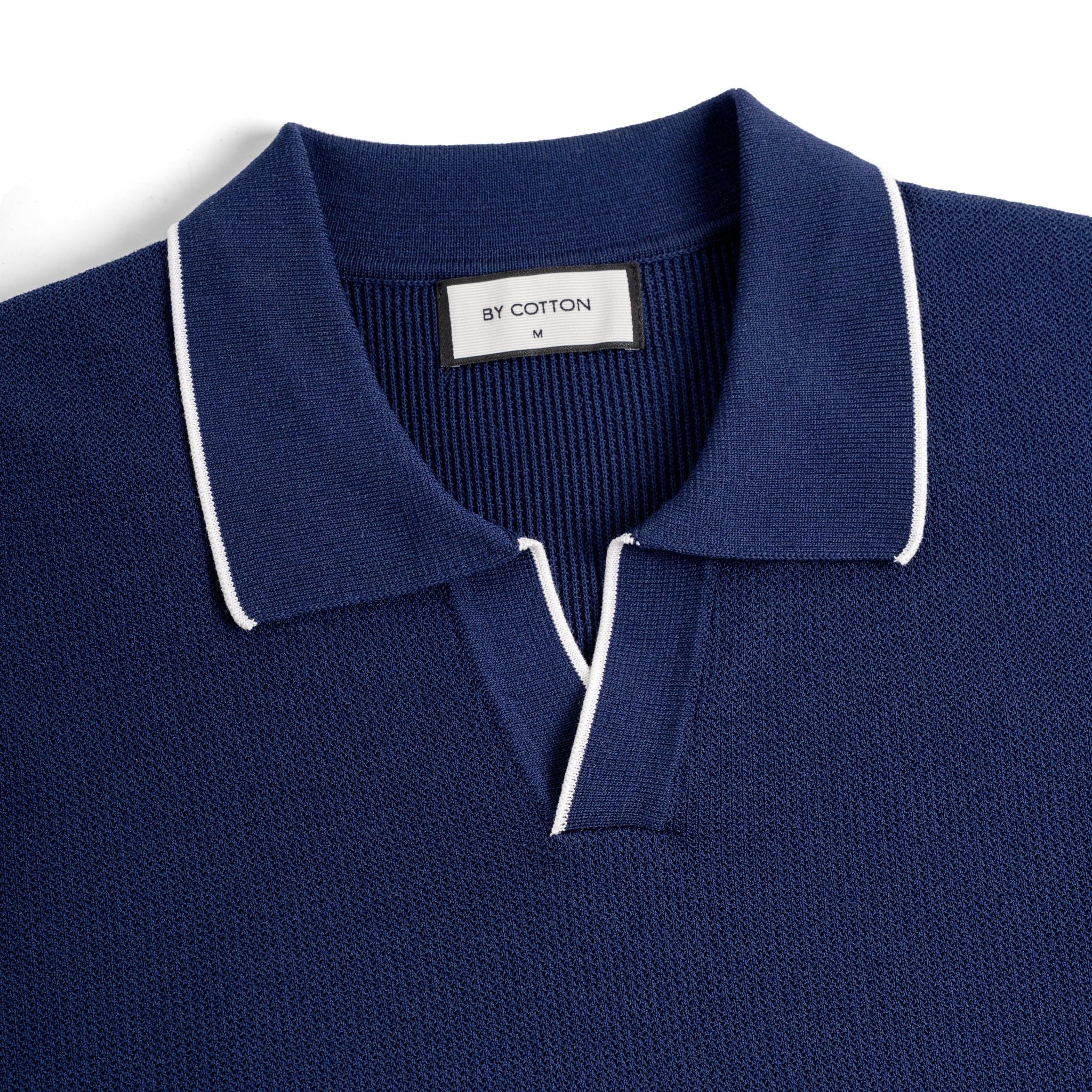 Áo Polo Dệt Kim By Cotton Visco Xanh Đen