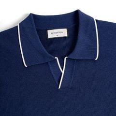 Áo Polo Dệt Kim By Cotton Visco Xanh Đen