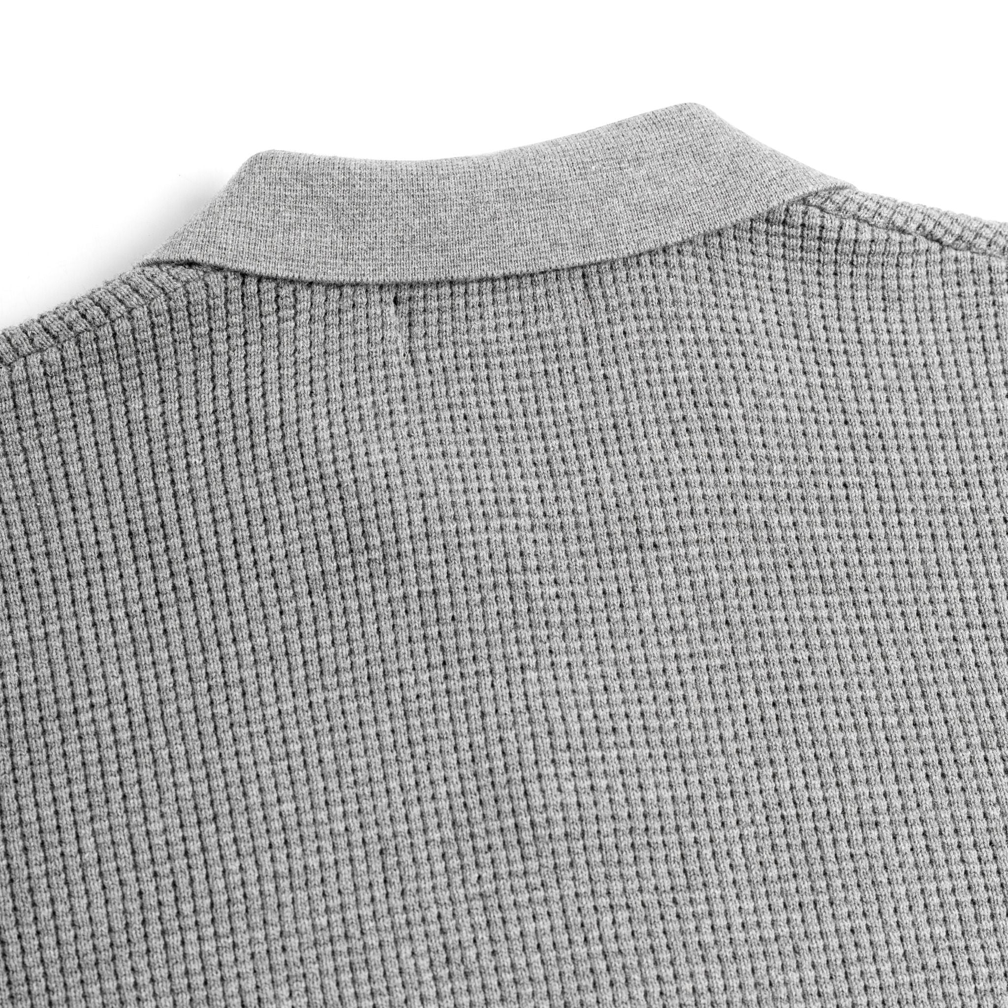 Áo Polo Dệt Kim By Cotton Waffle Xám