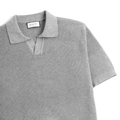 Áo Polo Dệt Kim By Cotton Waffle Xám