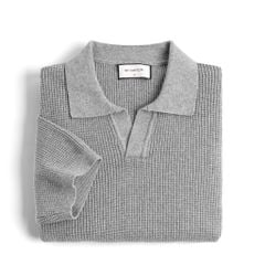 Áo Polo Dệt Kim By Cotton Waffle Xám