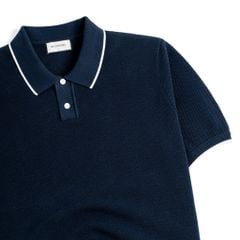 Áo Polo Dệt Kim By Cotton Melange Xanh Đen SS2