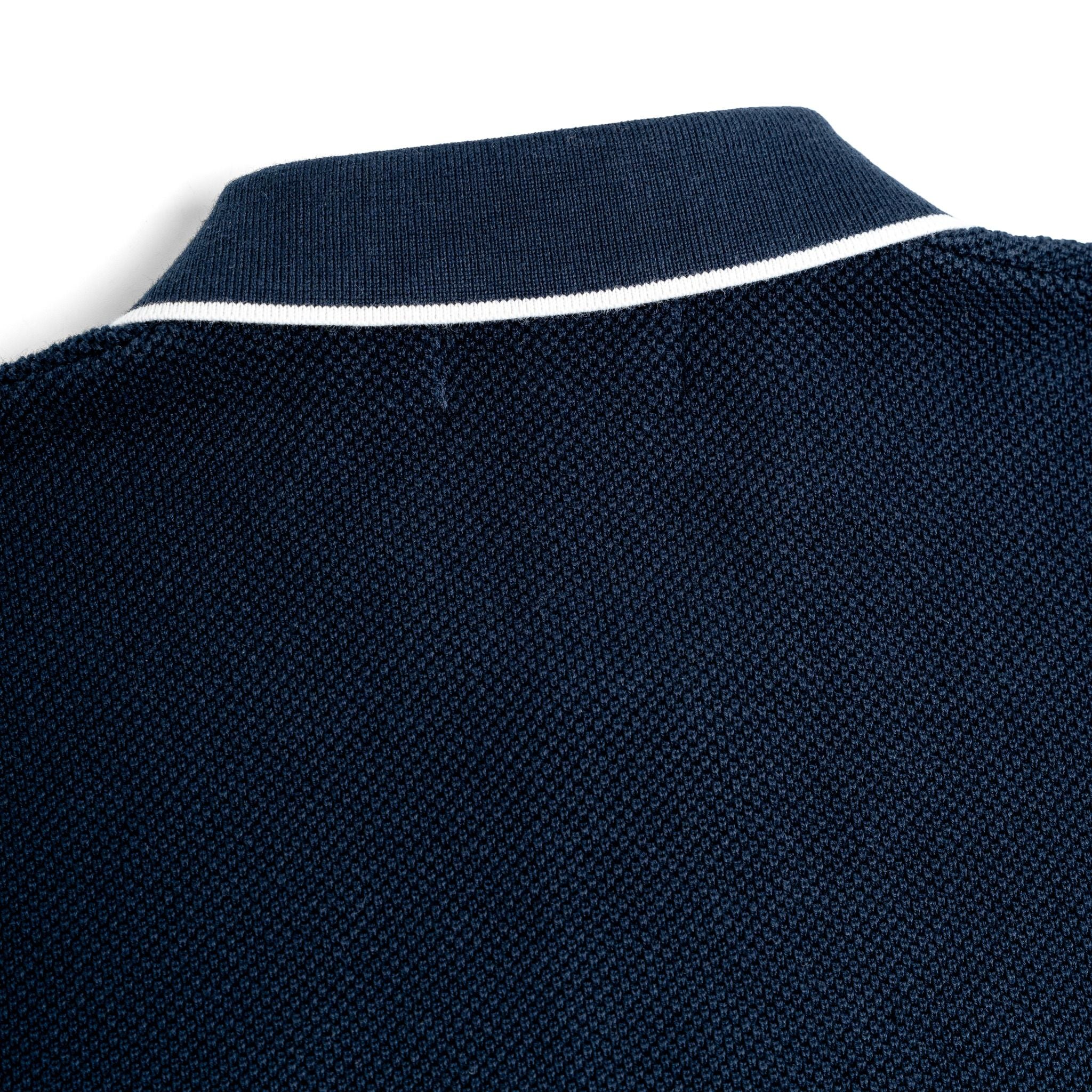 Áo Polo Dệt Kim By Cotton Melange Xanh Đen SS2