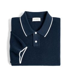 Áo Polo Dệt Kim By Cotton Melange Xanh Đen SS2