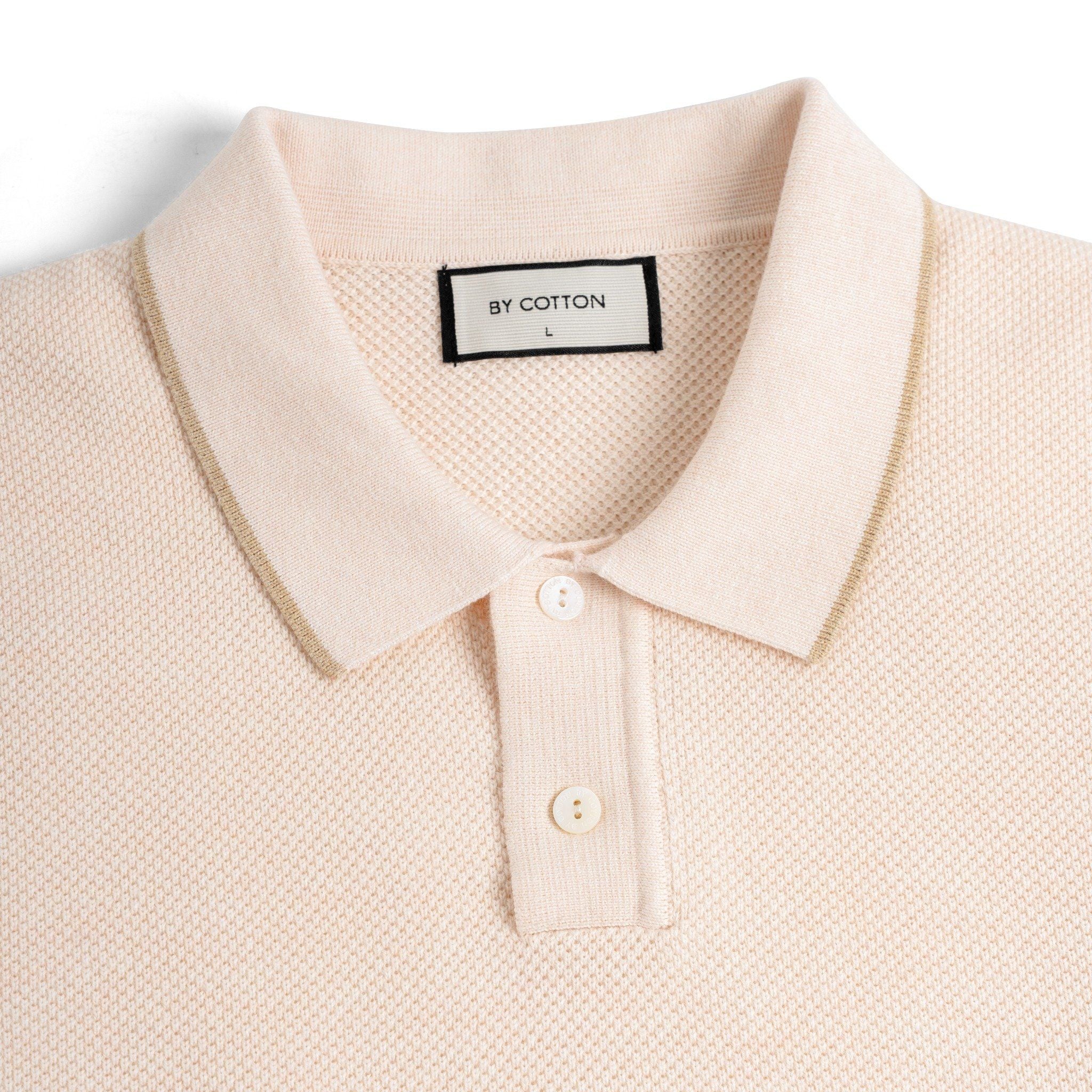 Áo Polo Dệt Kim By Cotton Melange Hồng SS2