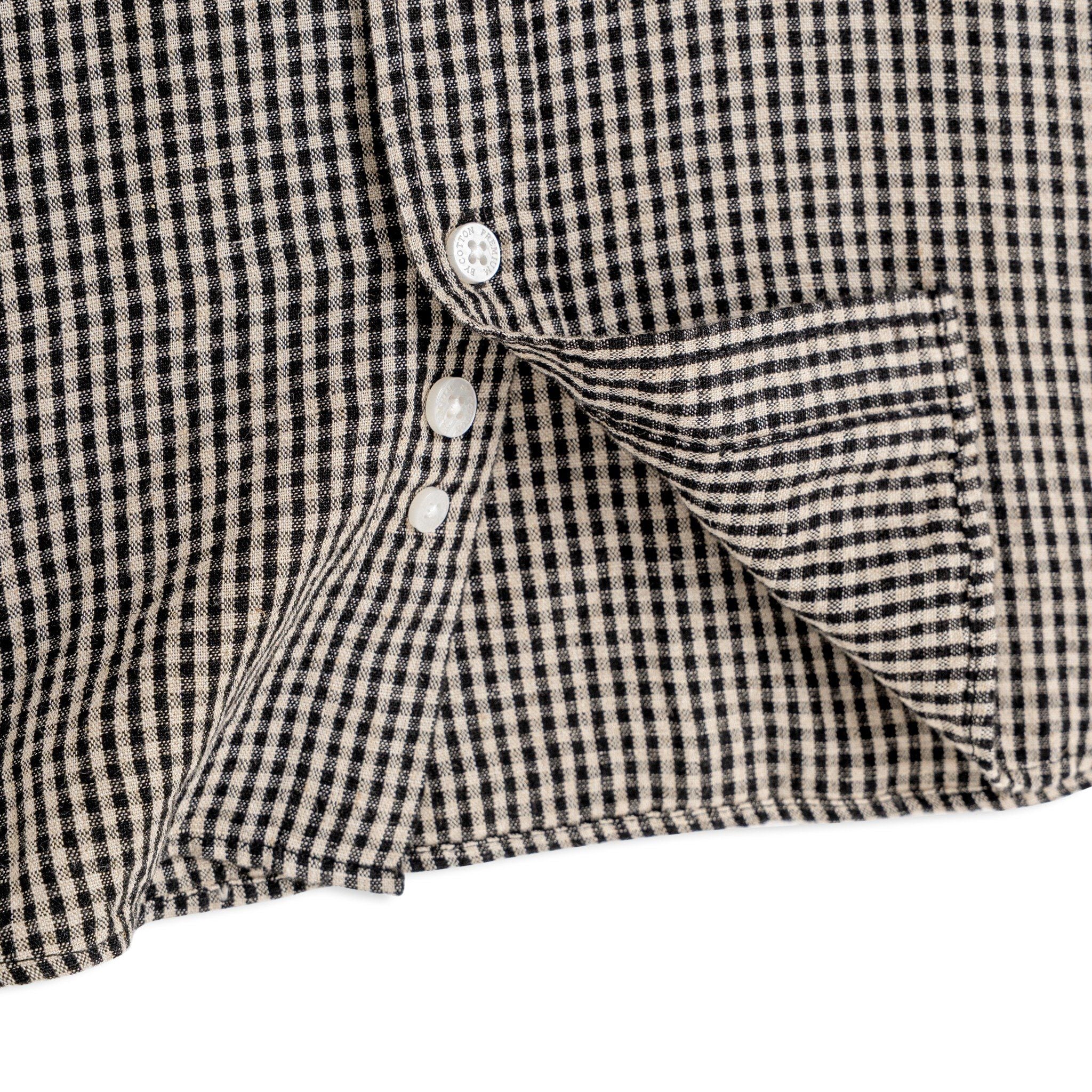 Áo Sơ Mi Nam By Cotton Linen Caro Đen