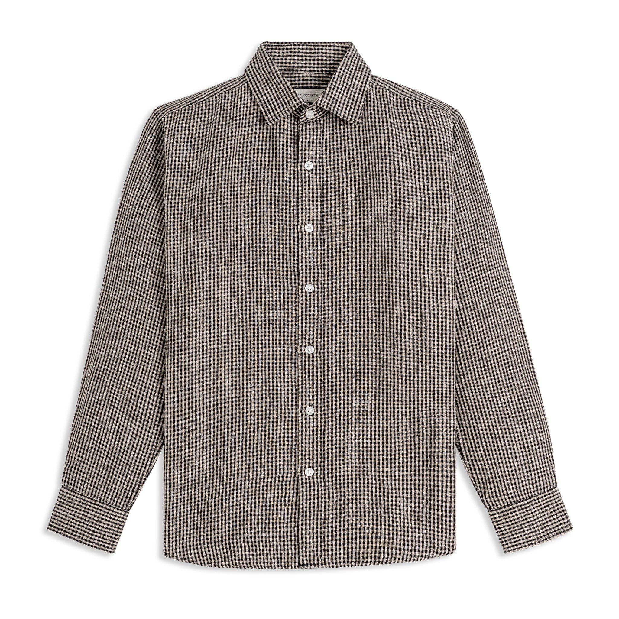 Áo Sơ Mi Nam By Cotton Linen Caro Đen