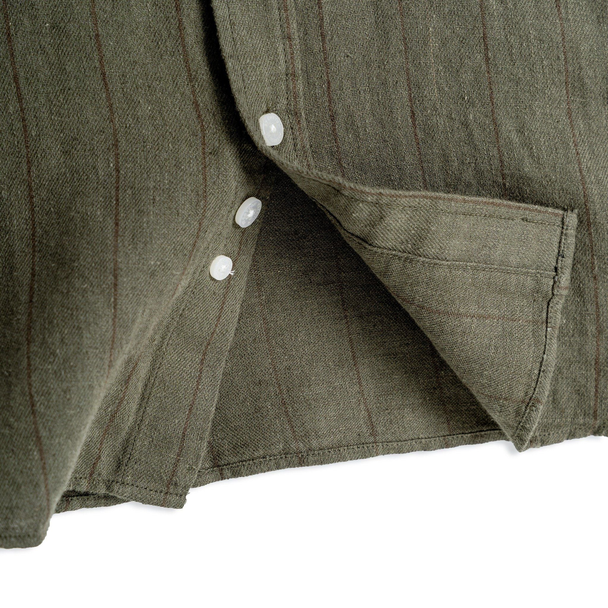 Áo Sơ Mi Nam By Cotton Linen Rêu Sọc