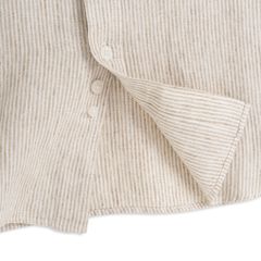 Áo Sơ Mi Nam By Cotton Linen Sọc Nhuyễn Nâu