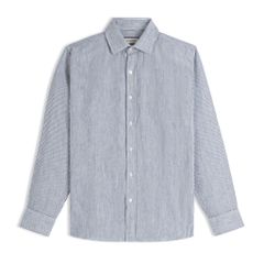 Áo Sơ Mi Nam By Cotton Linen Sọc Nhuyễn Xanh Đen