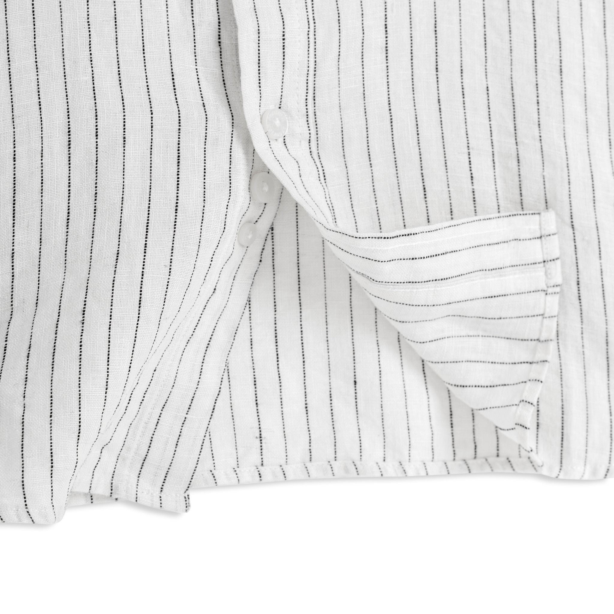 Áo Sơ Mi Nam By Cotton Linen Trắng Sọc Đen