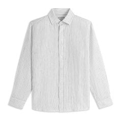 Áo Sơ Mi Nam By Cotton Linen Trắng Sọc Đen