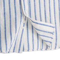 Áo Sơ Mi Nam By Cotton Linen Trắng Sọc Xanh