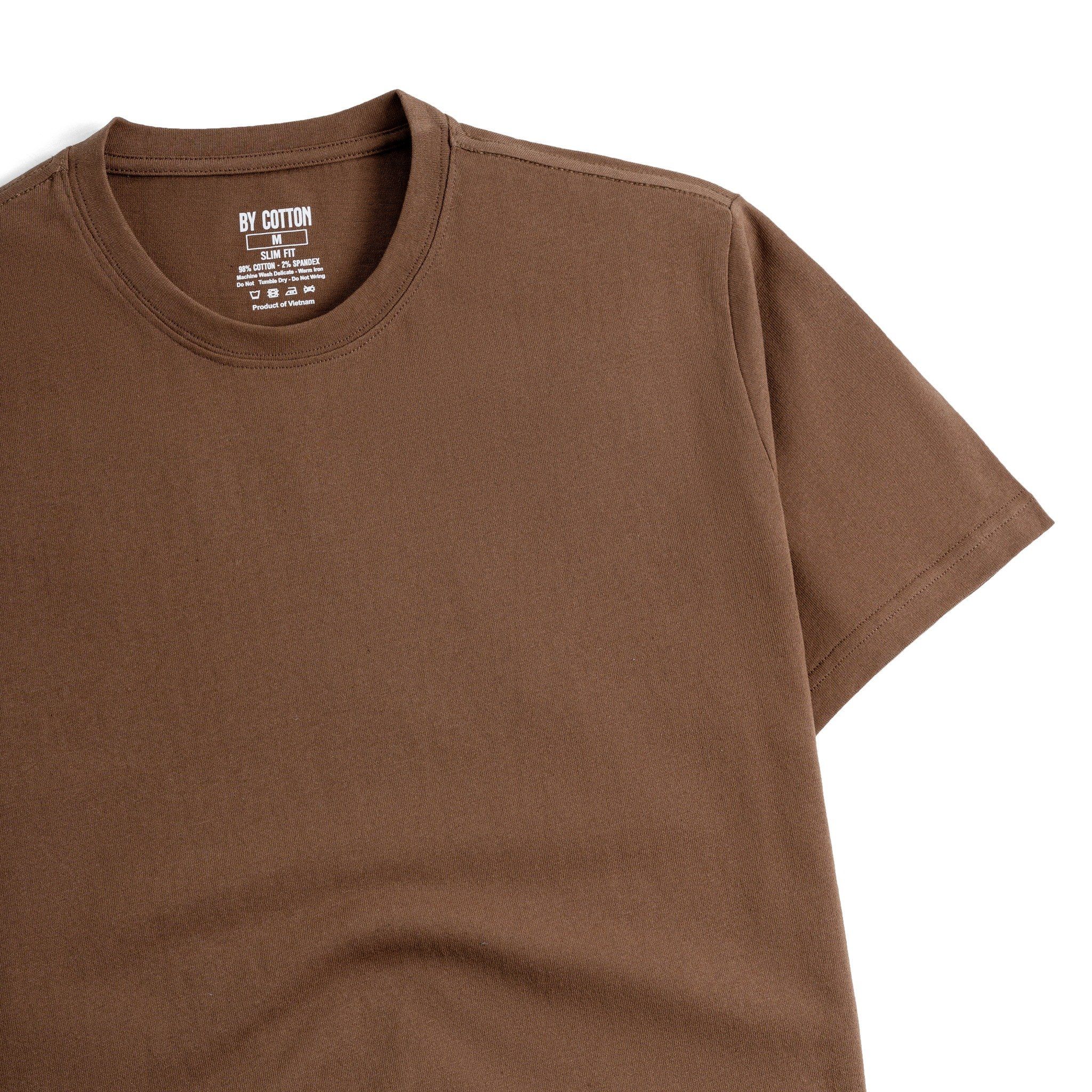 Áo Thun Cổ Tròn Form Slimfit - Màu Nâu