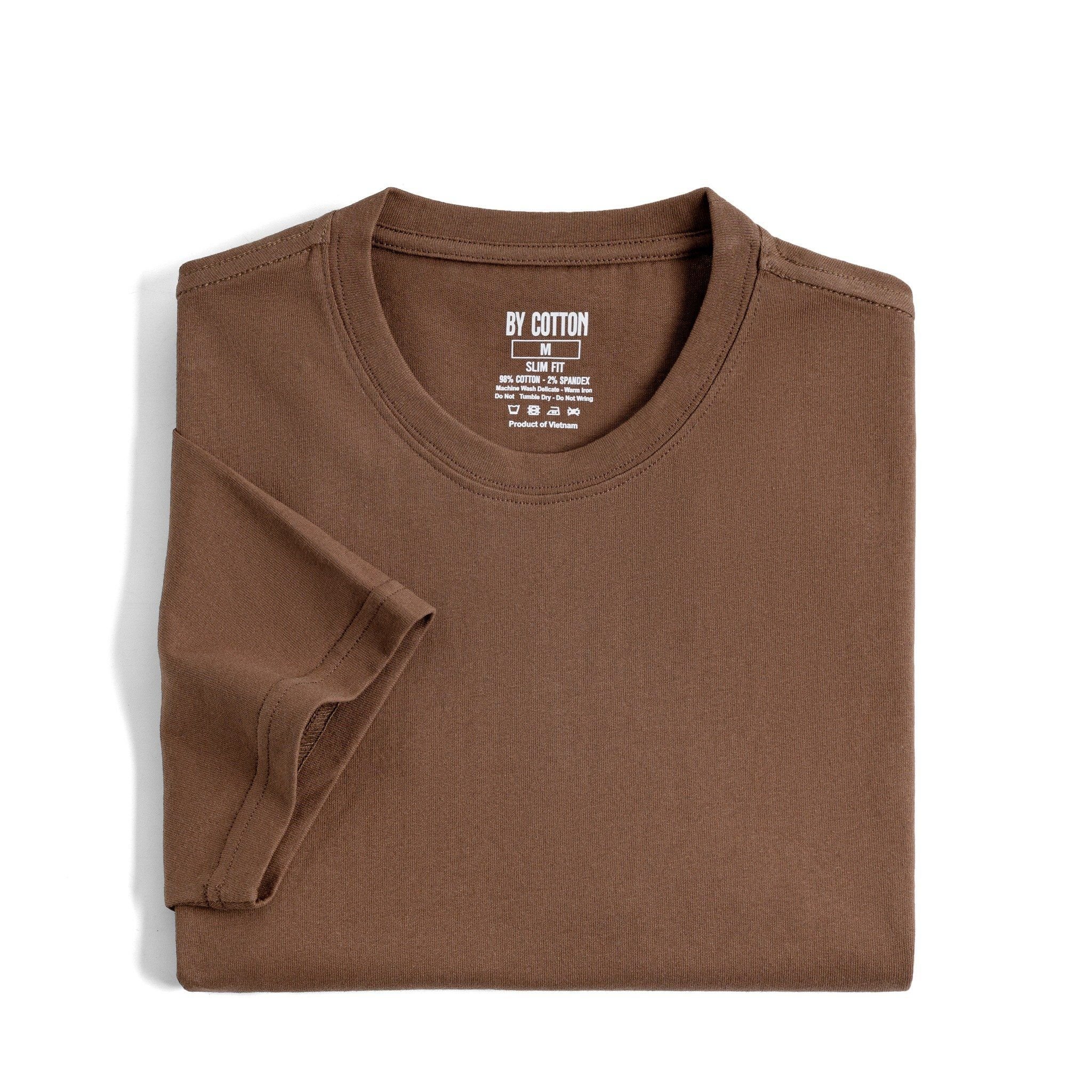 Áo Thun Cổ Tròn Form Slimfit - Màu Nâu