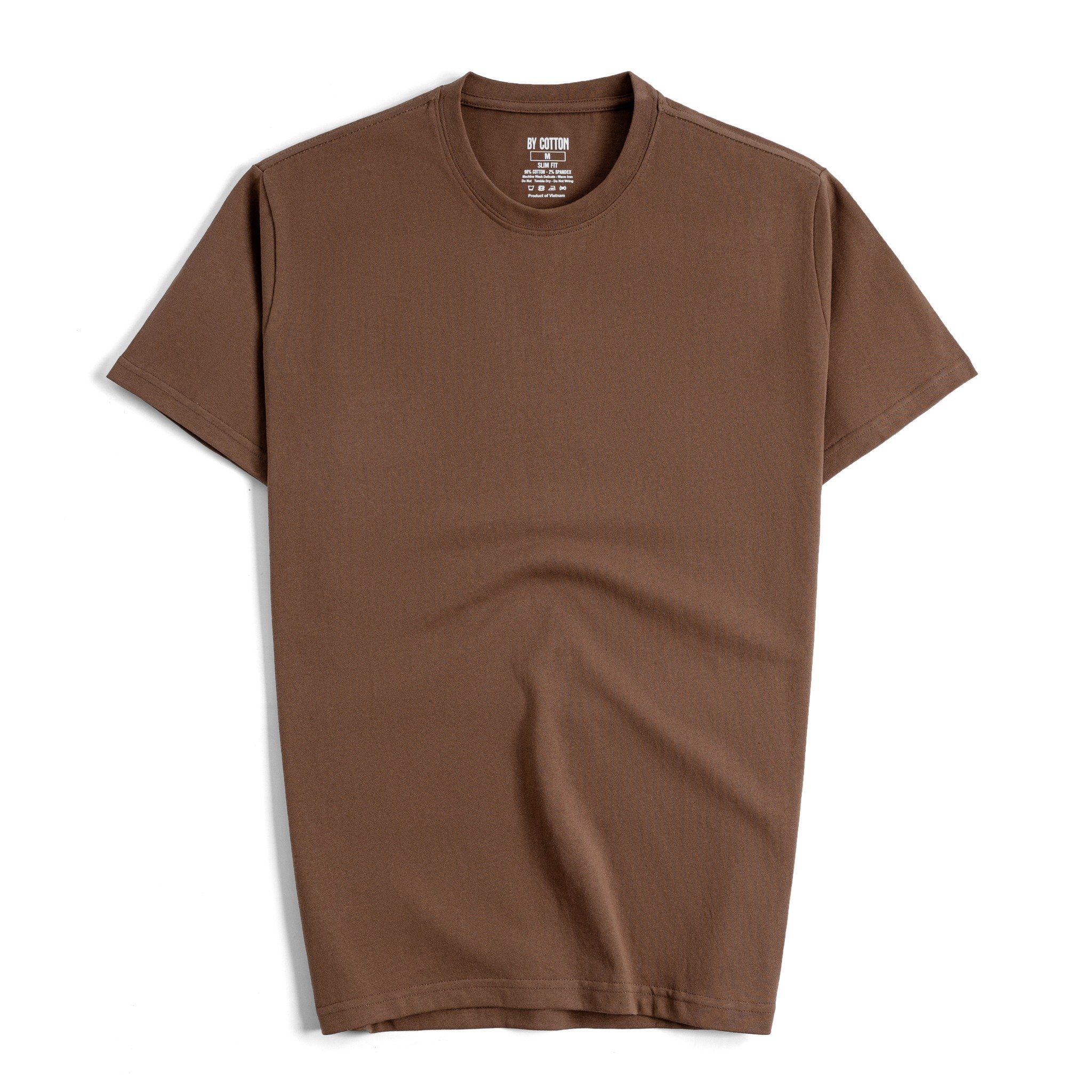 Áo Thun Cổ Tròn Form Slimfit - Màu Nâu