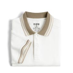 Áo Thun Polo By Cotton 2Layer Kem Phối Bo