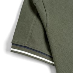 Áo Thun Polo By Cotton 2Layer Rêu Phối Bo