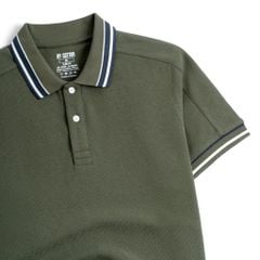 Áo Thun Polo By Cotton 2Layer Rêu Phối Bo