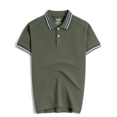 Áo Thun Polo By Cotton 2Layer Rêu Phối Bo