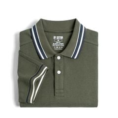 Áo Thun Polo By Cotton 2Layer Rêu Phối Bo