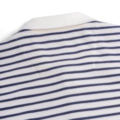 Áo Thun Polo By Cotton 2Layer Sọc Nhỏ Kem Xanh