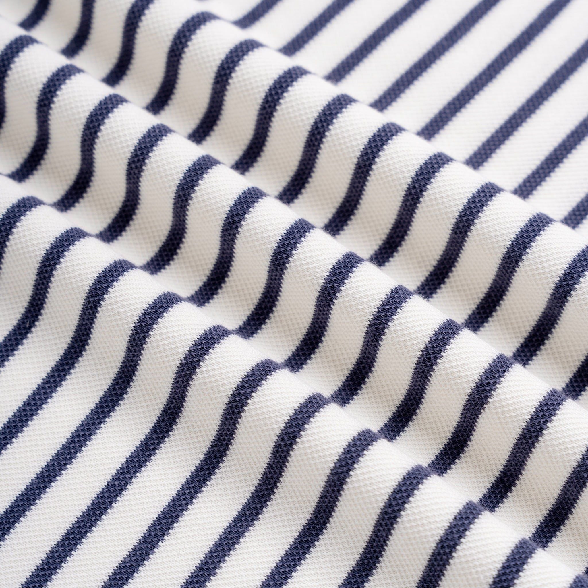 Áo Thun Polo By Cotton 2Layer Sọc Nhỏ Kem Xanh