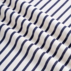 Áo Thun Polo By Cotton 2Layer Sọc Nhỏ Kem Xanh