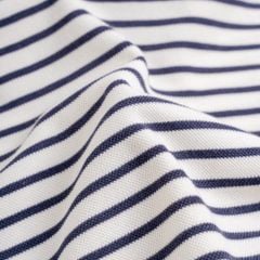 Áo Thun Polo By Cotton 2Layer Sọc Nhỏ Kem Xanh