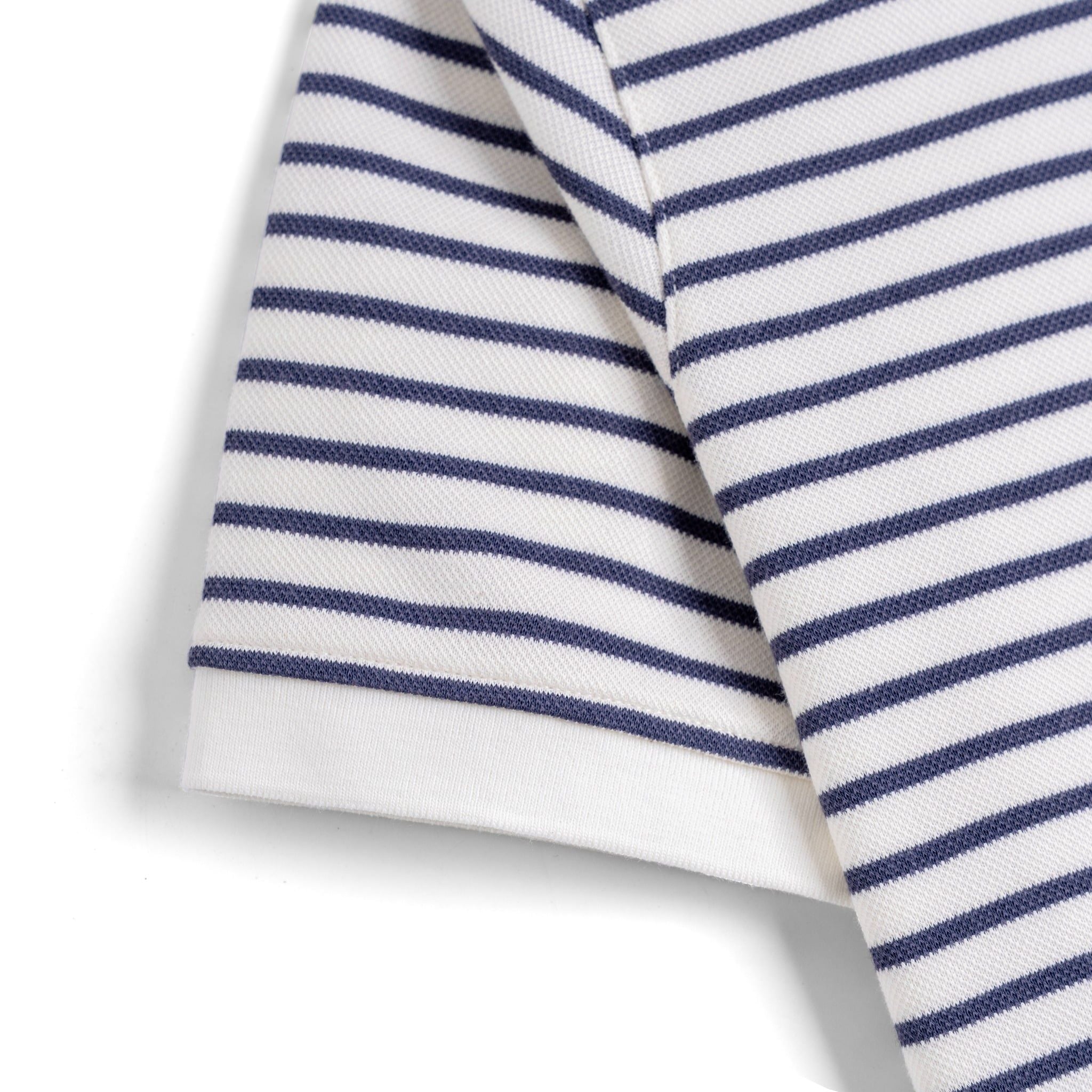 Áo Thun Polo By Cotton 2Layer Sọc Nhỏ Kem Xanh