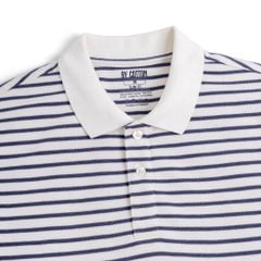 Áo Thun Polo By Cotton 2Layer Sọc Nhỏ Kem Xanh