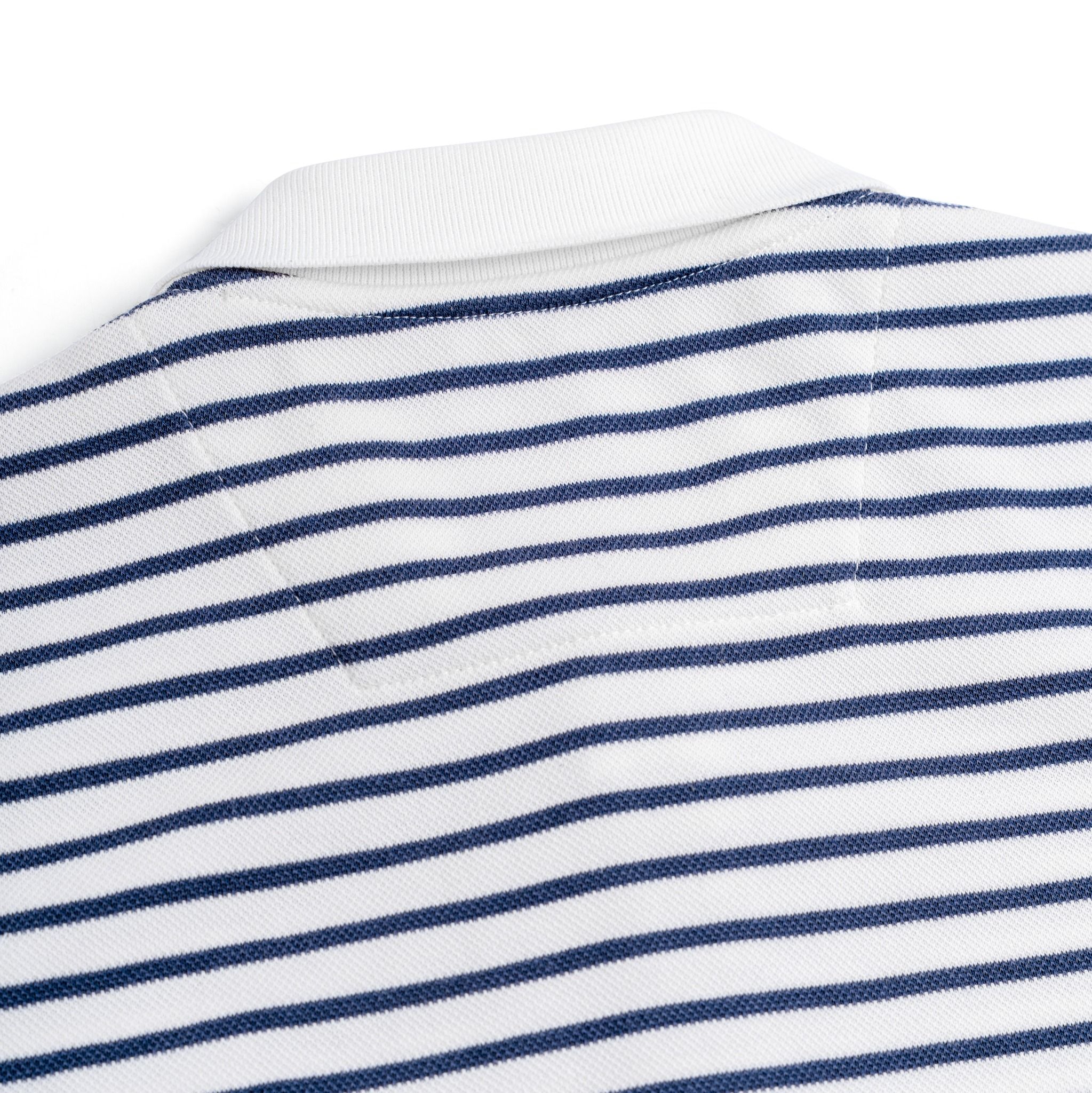 Áo Thun Polo By Cotton 2Layer Sọc Nhỏ Trắng Xanh