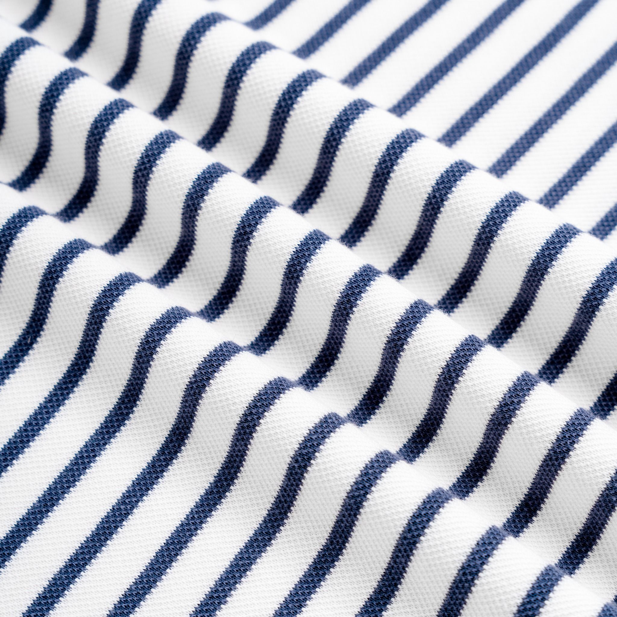 Áo Thun Polo By Cotton 2Layer Sọc Nhỏ Trắng Xanh