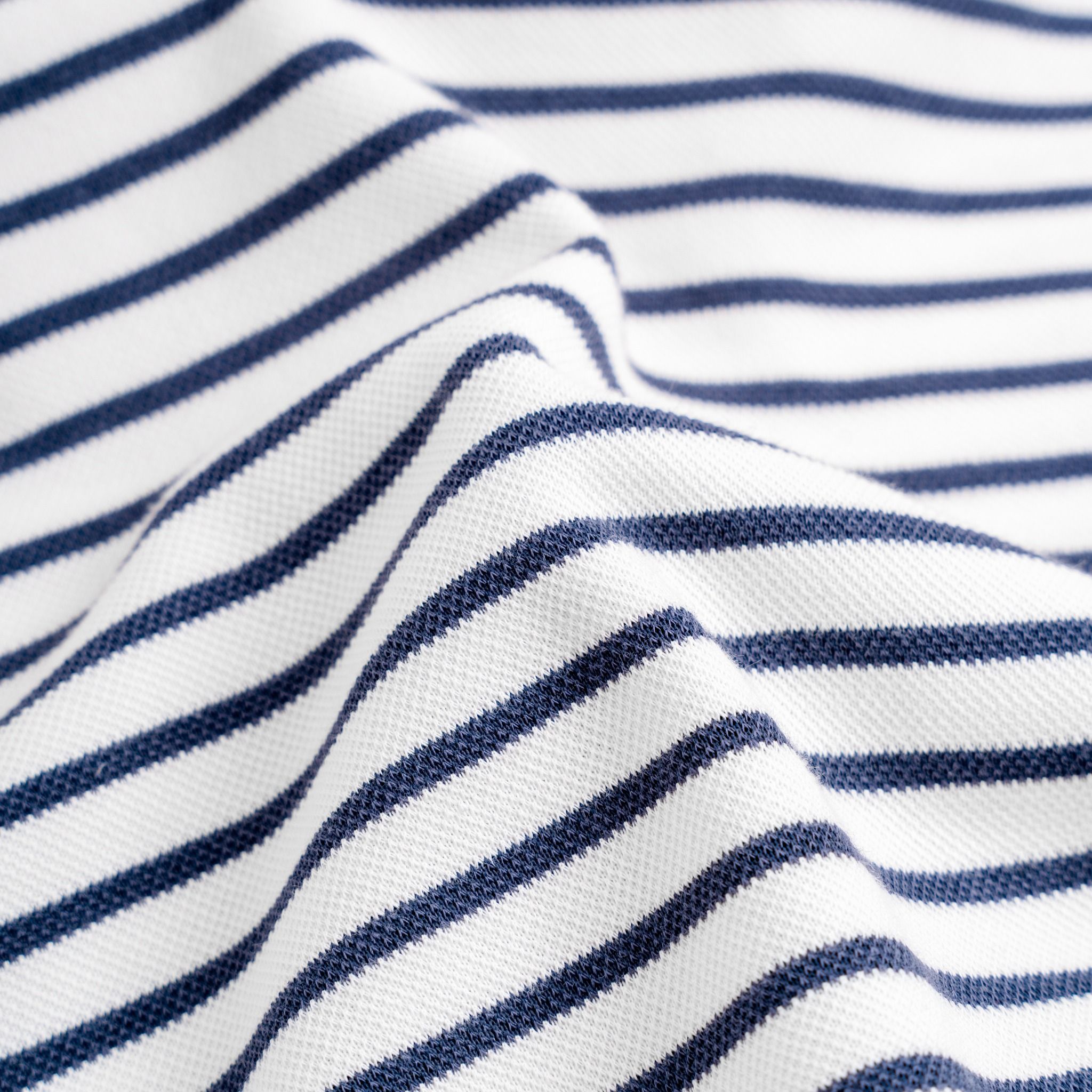 Áo Thun Polo By Cotton 2Layer Sọc Nhỏ Trắng Xanh