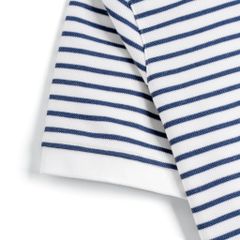 Áo Thun Polo By Cotton 2Layer Sọc Nhỏ Trắng Xanh