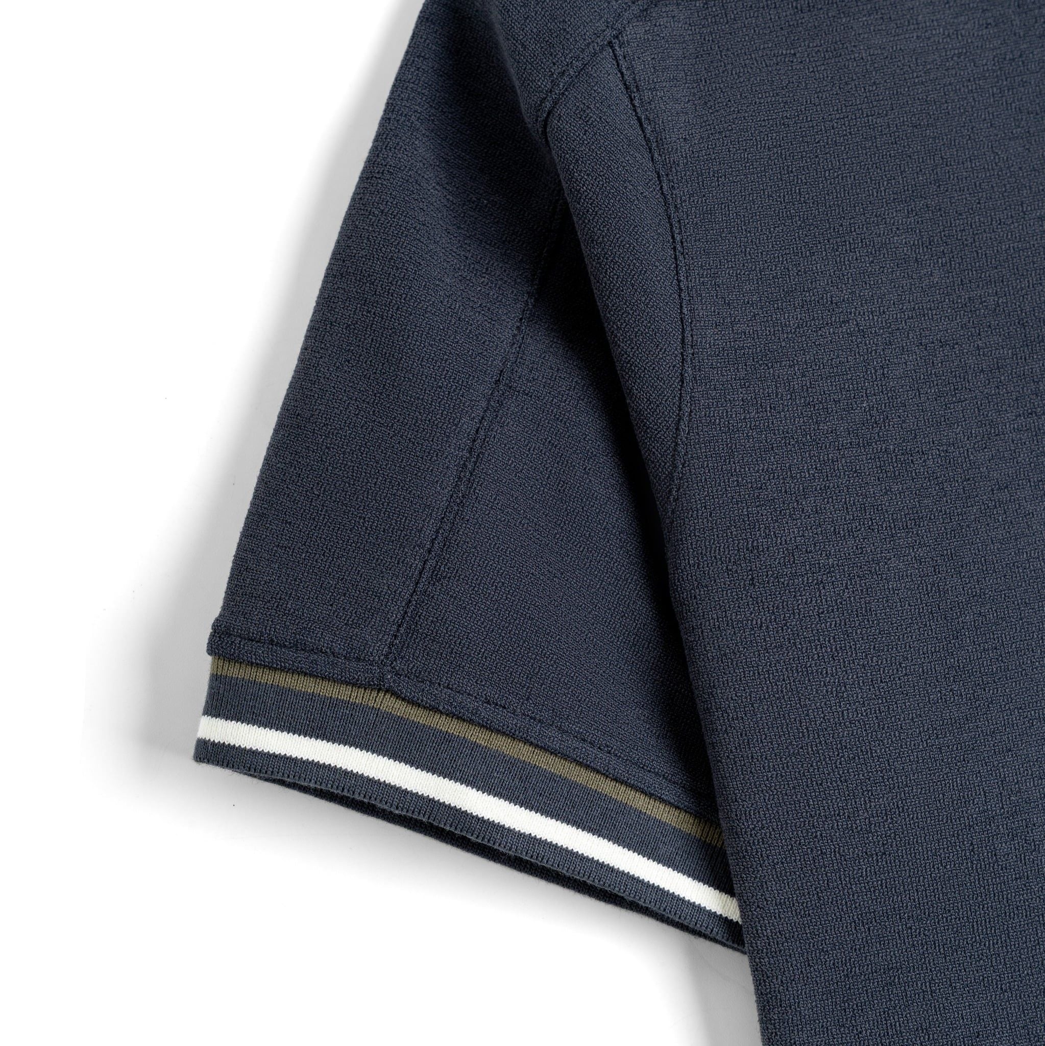 Áo Thun Polo By Cotton 2Layer Xanh Xám Phối Bo