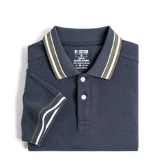 Áo Thun Polo By Cotton 2Layer Xanh Xám Phối Bo