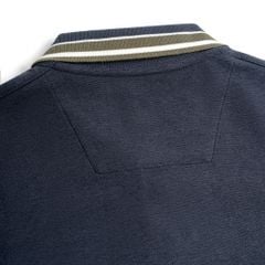 Áo Thun Polo By Cotton 2Layer Xanh Xám Phối Bo