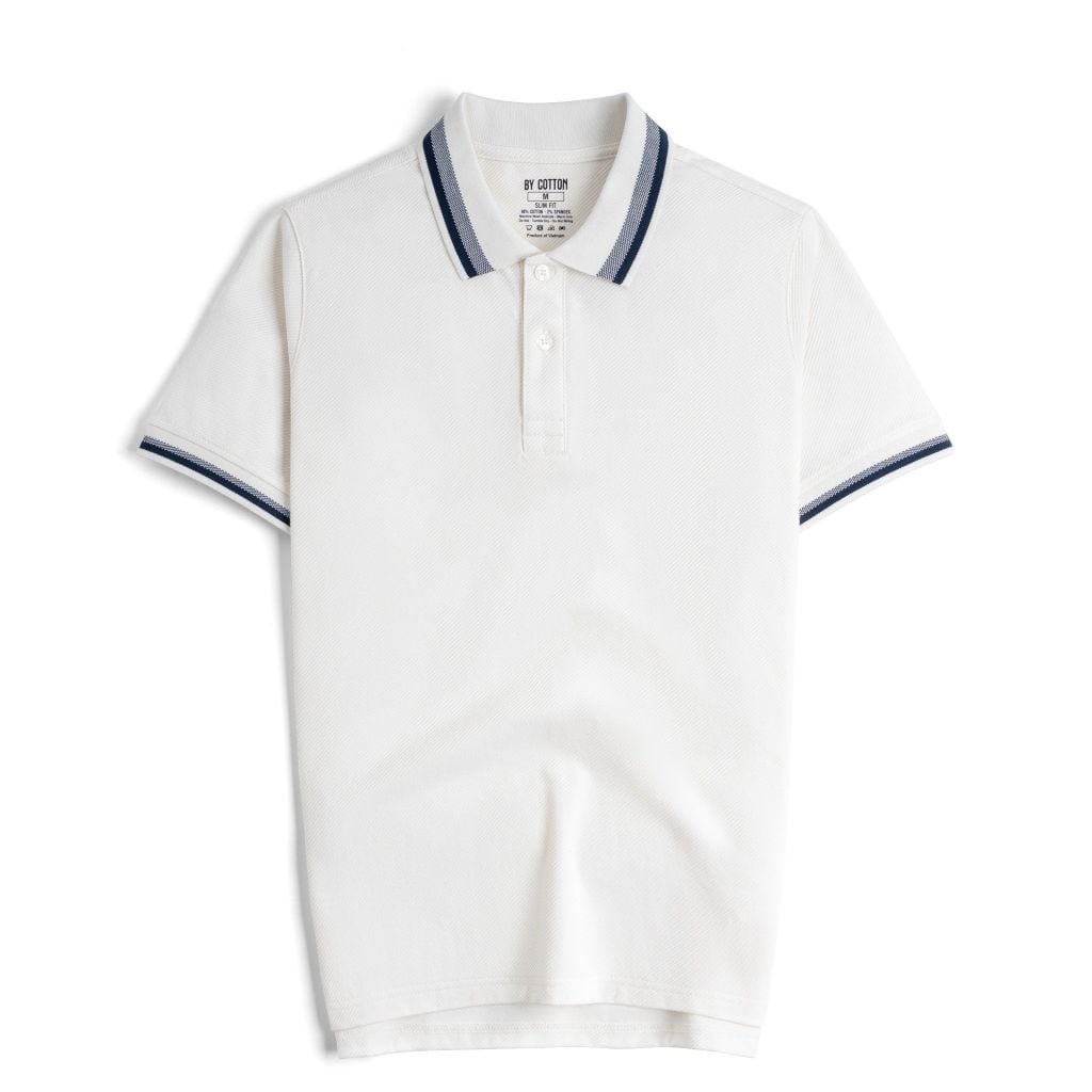 Áo Thun Polo By Cotton Gân Phối Bo
