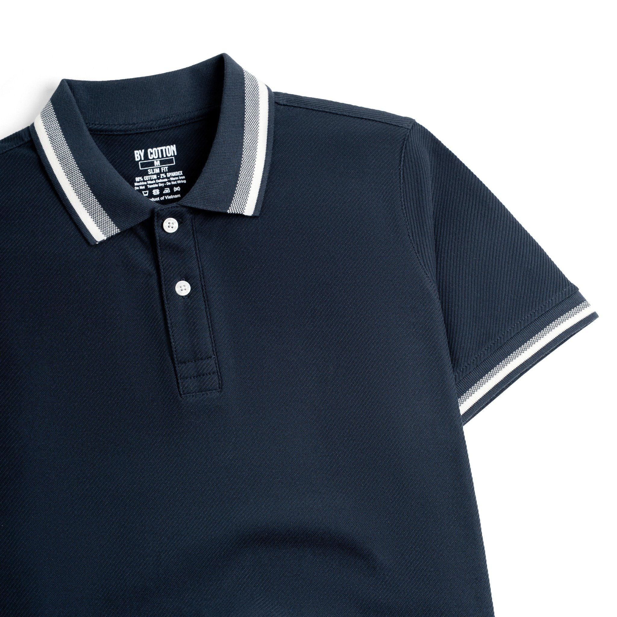 Áo Thun Polo By Cotton Gân Phối Bo