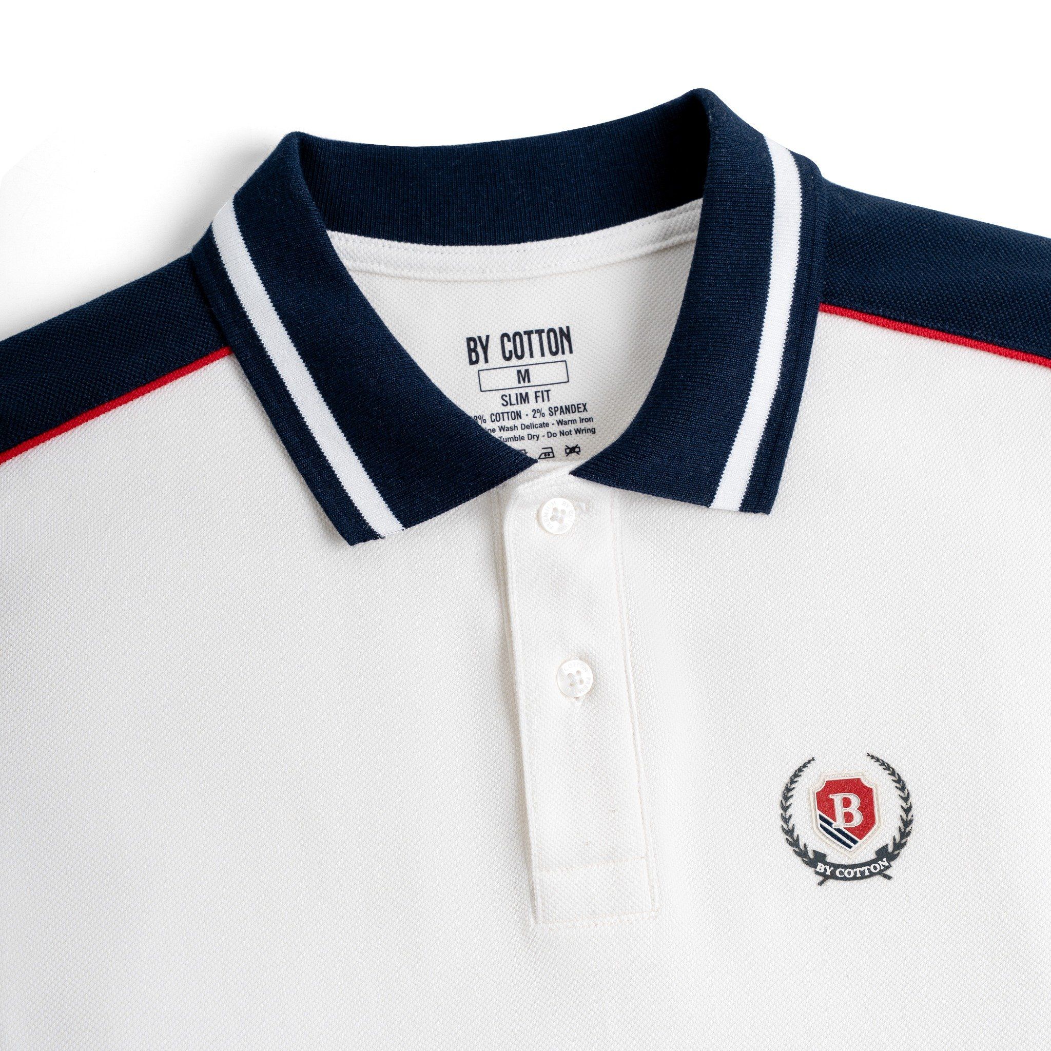 Áo Thun Polo By Cotton Phối Vai In B