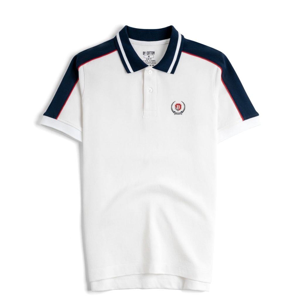 Áo Thun Polo By Cotton Phối Vai In B