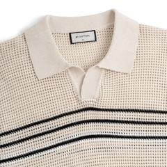 Áo Polo Dệt Kim By Cotton Be Lỗ Sọc Ngực