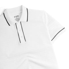 Áo Thun Polo Nam By Cotton Gân Trắng