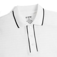 Áo Thun Polo Nam By Cotton Gân Trắng