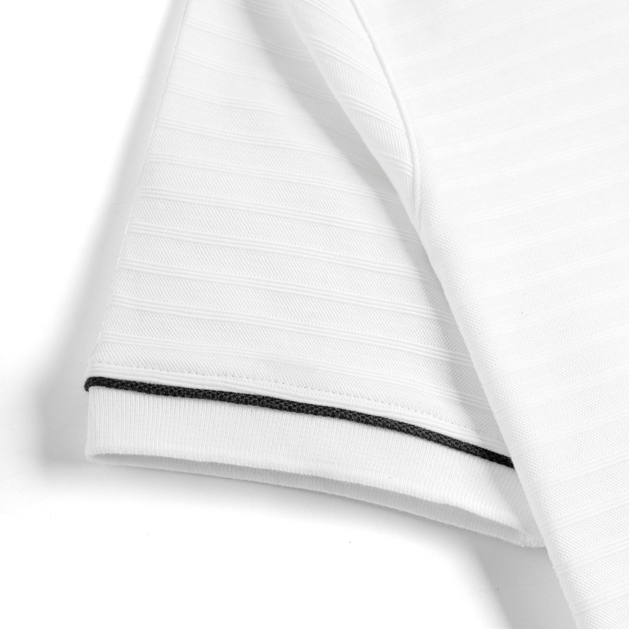 Áo Thun Polo Nam By Cotton Gân Trắng