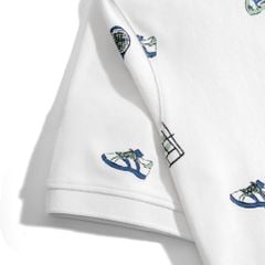 Áo Thun Polo Nam By Cotton Pique 2.0 Trắng In Icon Tennis