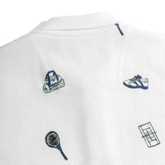 Áo Thun Polo Nam By Cotton Pique 2.0 Trắng In Icon Tennis