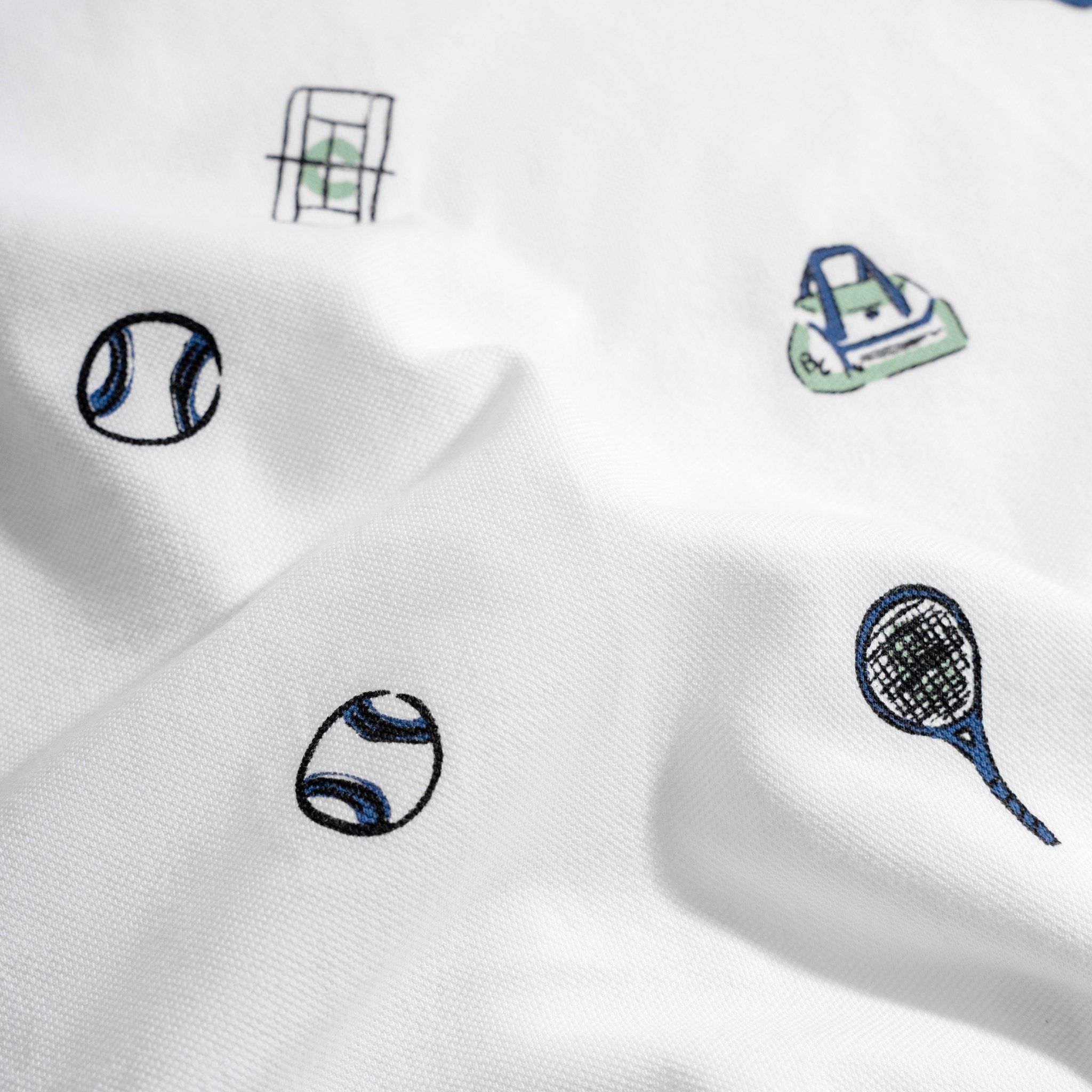 Áo Thun Polo Nam By Cotton Pique 2.0 Trắng In Icon Tennis